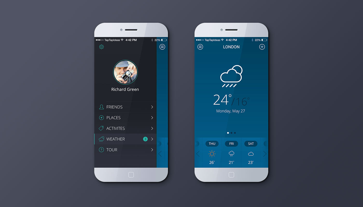 Mobile app - blue version